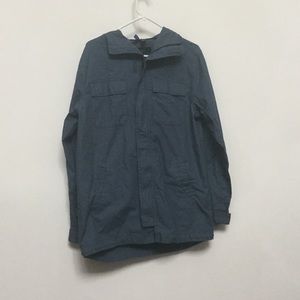 H&M Blue Utility Jacket Size Small Multi Pocket Fall Winter Layer